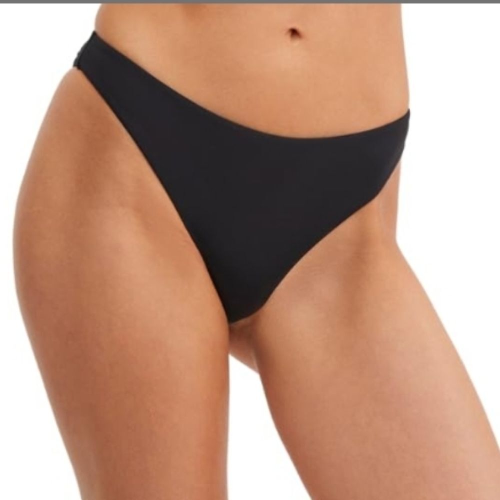 NWT Gottex Black Au Natural Endless Summer Lily Mid Rise Bikini Bottom - Size 8